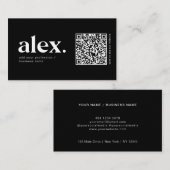 Geschäftskarte für moderne schwarz-weiße QR-Logos Visitenkarte (Vorne/Hinten)