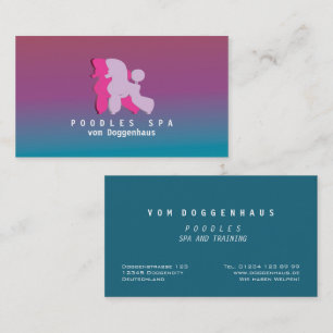 Geschäftskarte für Pudel-Paar in Rosa und Rosé Visitenkarte