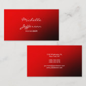 Geschäftskarte für Red White Handwriting Script Ma Visitenkarte (Vorne/Hinten)