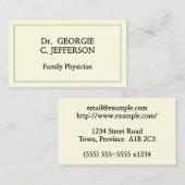 Geschäftskarte für schlichte Hausärzte Visitenkarte (Vorne/Hinten)