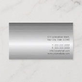 Geschäftskarte für schlichte Metallfotografen Visitenkarte (Rückseite)