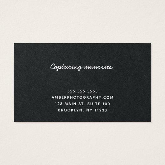 Geschäftskarte für Schwarzweiß-Fotografen (Rückseite)