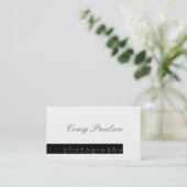 Geschäftskarte für Schwarzweiß-Script-Fotografie Visitenkarte (Stehend Vorderseite)