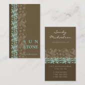 GESCHÄFTSKARTE: gemusterter Sonnenstein P6 Visitenkarte (Vorne/Hinten)