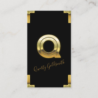 Geschäftskarte Gold Q Initiale und Borders Visitenkarte