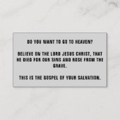 GESCHÄFTSKARTE "GOSPEL TRACTS" VISITENKARTE (Vorderseite)