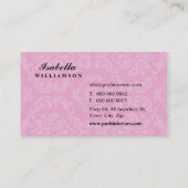 GESCHÄFTSKARTE :: göttlich Damast fuschia pink Visitenkarte (Rückseite)