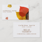 Geschäftskarte Herbst sinkende Blätter Visitenkarte (Vorne/Hinten)