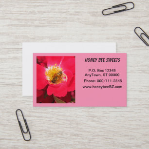 Geschäftskarte - Honigbiene auf rosa Blume Visitenkarte