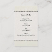 GESCHÄFTSKARTE: Kronleuchter - Sharon Perillo 1 Visitenkarte (Rückseite)