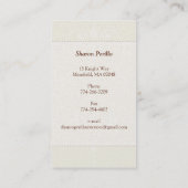 GESCHÄFTSKARTE: Kronleuchter - Sharon Perillo 2 Visitenkarte (Rückseite)