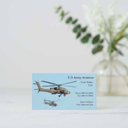 Geschäftskarte Militärhubschrauber Visitenkarte (Stehend Vorderseite)