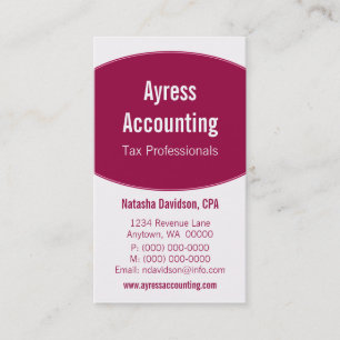 Geschäftskarte mit sauberen Kurven, dunkelrosa Visitenkarte