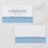 GESCHÄFTSKARTE - moderne, blass blaue Monogramm Visitenkarte (Vorne/Hinten)