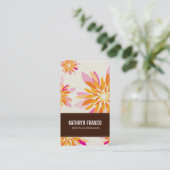 GESCHÄFTSKARTE: Moderne Dahlia 1P Visitenkarte (Stehend Vorderseite)