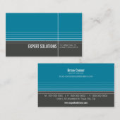 GESCHÄFTSKARTE Moderne minimale Linien türkis grau Visitenkarte (Vorne/Hinten)