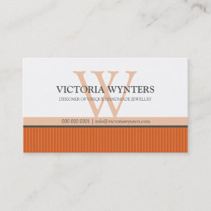 GESCHÄFTSKARTE - moderne, monogramm orange Visitenkarte