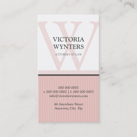 GESCHÄFTSKARTE - Modernes erstes Monogramm Visitenkarte (Vorderseite)