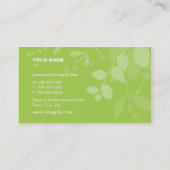 GESCHÄFTSKARTE Natur Blätter Silhouette rosa Limon Visitenkarte (Rückseite)