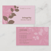 GESCHÄFTSKARTE Natur Blattpflanzen Silhouette rosa Visitenkarte (Vorne/Hinten)