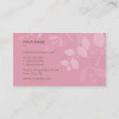 GESCHÄFTSKARTE Natur Blattpflanzen Silhouette rosa Visitenkarte (Rückseite)