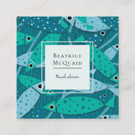 Geschäftskarte Nautic Swimming Fish Travel Quadratische Visitenkarte