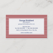 GESCHÄFTSKARTE: nautisch gestreift 30 Visitenkarte (Rückseite)