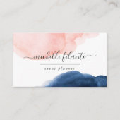 Geschäftskarte Navy und Blush Watercolor Visitenkarte (Vorderseite)