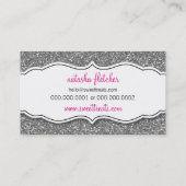 GESCHÄFTSKARTE niedlicher Cupcake pink silber Glit Visitenkarte (Rückseite)