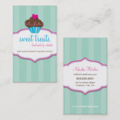 GESCHÄFTSKARTE niedlicher, fettarmer Kuchen Pink M Visitenkarte (Vorne/Hinten)