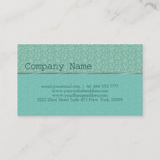 Geschäftskarte Pastell Green Glitzer Muster Visitenkarte (Rückseite)