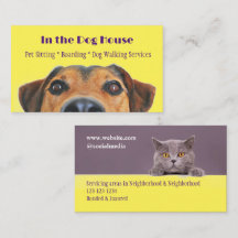 Geschäftskarte Peaking Dog and Cat Pet Services