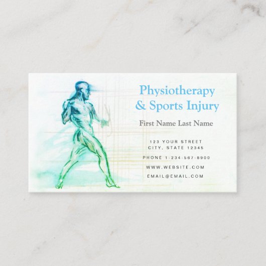 Geschäftskarte Physiotherapie und Sportverletzung Visitenkarte (Vorderseite)