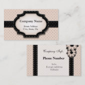 Geschäftskarte Polka-Punkt und Blumen Visitenkarte (Vorne/Hinten)
