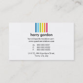 GESCHÄFTSKARTE: Regenbogenstreifen 1 Visitenkarte (Rückseite)