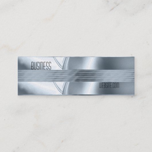 Geschäftskarte Silber Blau Art Deco Mini Visitenkarte (Vorderseite)
