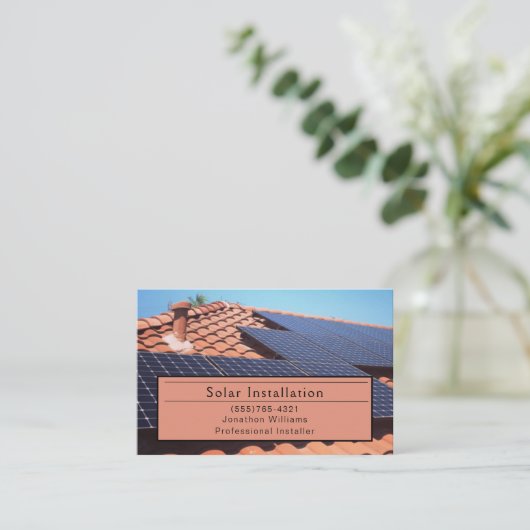 Geschäftskarte Solarenergie-Instillationsdienst Visitenkarte (Stehend Vorderseite)