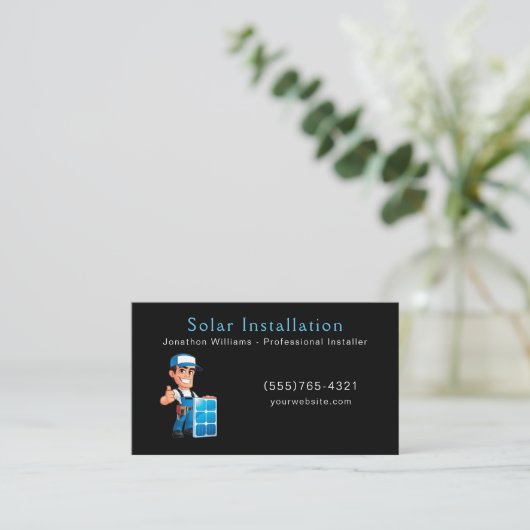 Geschäftskarte Solarenergie-Instillationsdienst Visitenkarte (Stehend Vorderseite)
