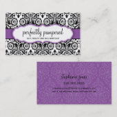 GESCHÄFTSKARTE Stilvoll schwarz violett schwarz li Visitenkarte (Vorne/Hinten)