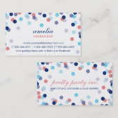 GESCHÄFTSKARTE :: stilvolle Konfetti Marine aqua c Visitenkarte (Vorne/Hinten)