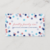 GESCHÄFTSKARTE :: stilvolle Konfetti Marine aqua c Visitenkarte (Rückseite)