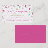 GESCHÄFTSKARTE :: stilvolle Konfetti pink + gold Visitenkarte (Vorne/Hinten)