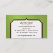 GESCHÄFTSKARTE: stilvolle Pracht 9 Visitenkarte (Rückseite)