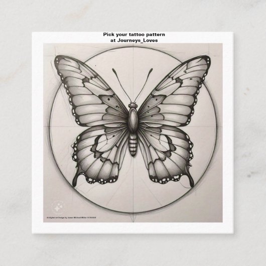 Geschäftskarte Tattoo Muster Quadratische Visitenkarte (Vorderseite)