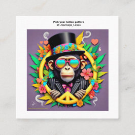 Geschäftskarte Tattoo Muster Quadratische Visitenkarte