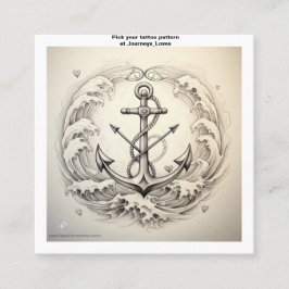 Geschäftskarte Tattoo Muster Quadratische Visitenkarte