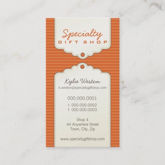 GESCHÄFTSKARTE:: trendy gifttag P1 Visitenkarte (Vorderseite)