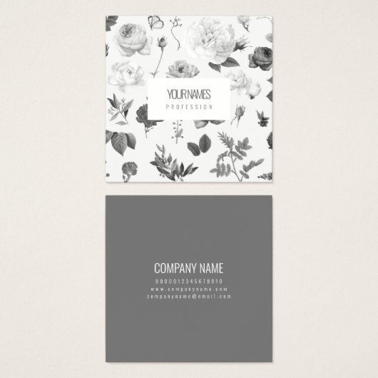 GESCHÄFTSKARTE: "VINTAGE BLUME" (Vorne & Hinten)