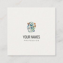 GESCHÄFTSKARTE: VINTAGE SCHALTFLÄCHE QUADRATISCHE VISITENKARTE