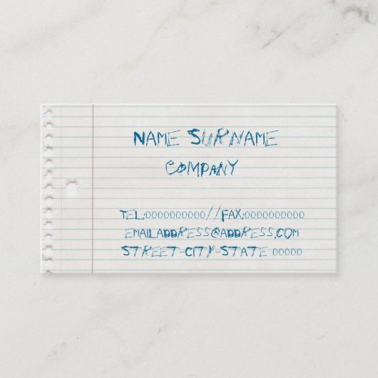 Geschäftskarte Visitenkarte (Vorderseite)